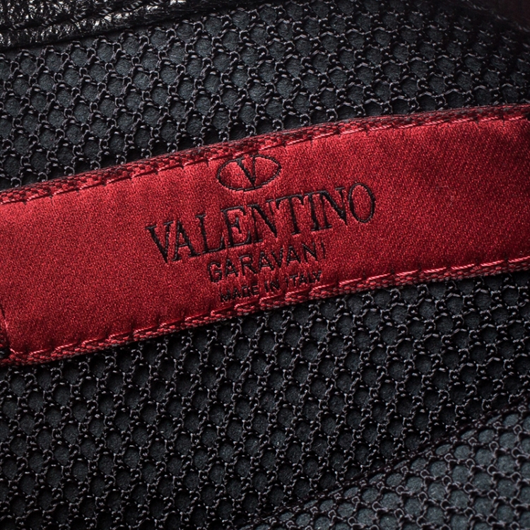 Pre Owned Valentino Black Lace/Beads and Leather Hobo