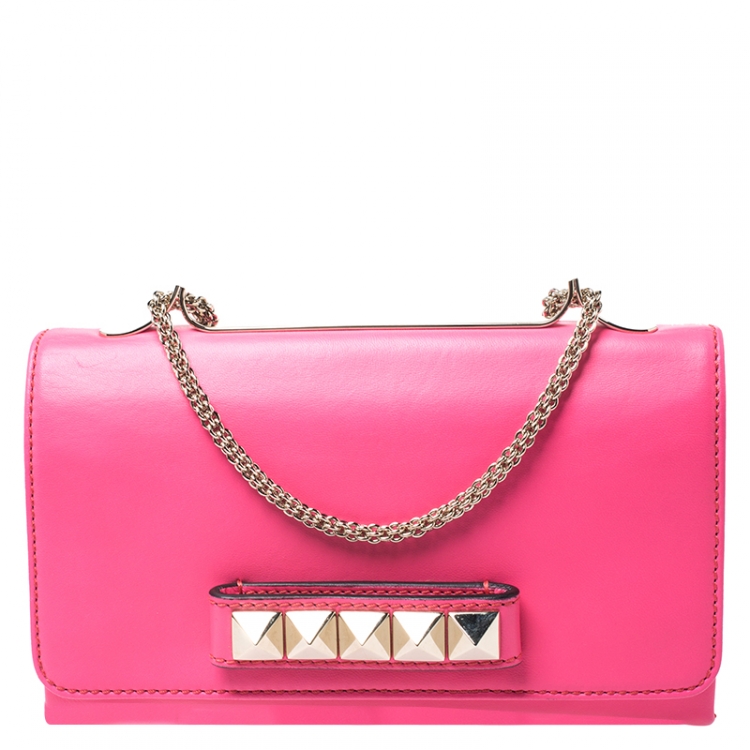 Valentino Neon Pink Leather Va Va Voom Chain Shoulder Bag Valentino ...