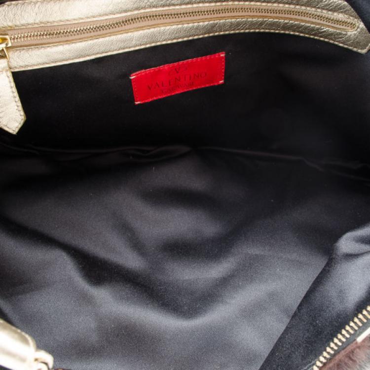 Pre Owned Valentino Black Fur Hobo