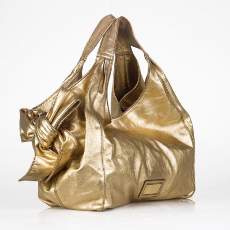 Pre Owned Valentino Nuage Handbag in Gold