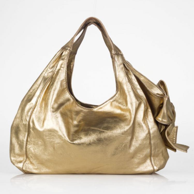 Pre Owned Valentino Nuage Handbag in Gold