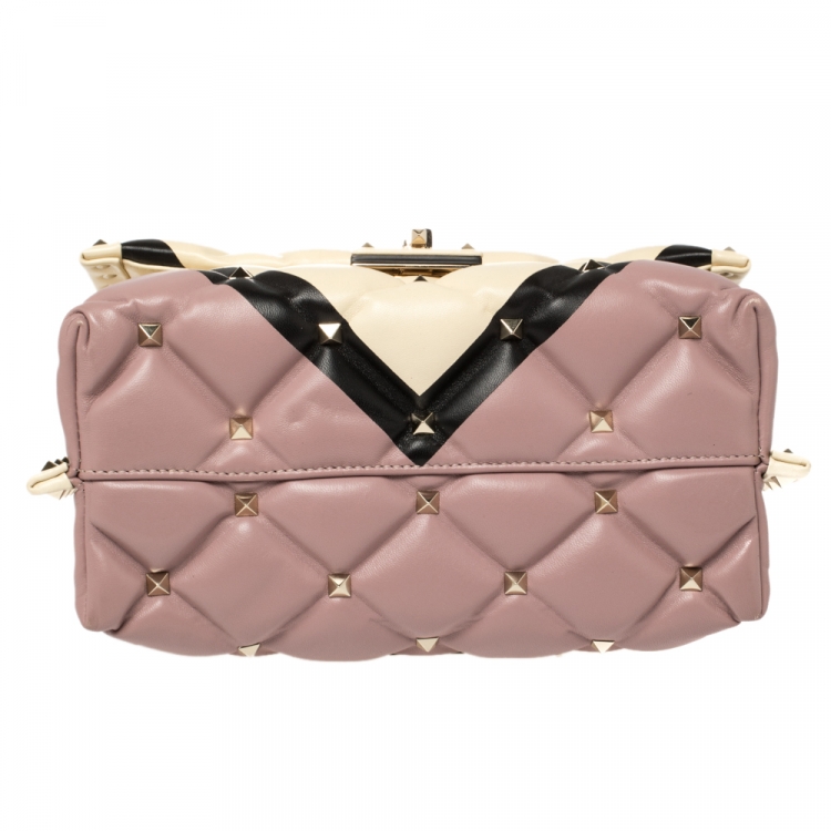 مملوكة مسبقًا Valentino Multicolor Quilted Leather Medium Candystud Top Handle Bag