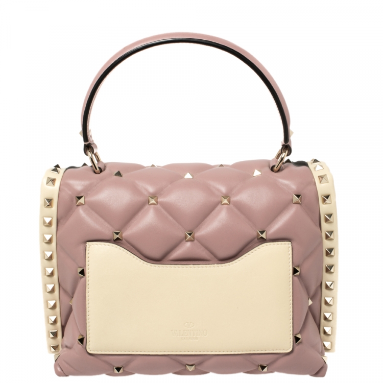 مملوكة مسبقًا Valentino Multicolor Quilted Leather Medium Candystud Top Handle Bag