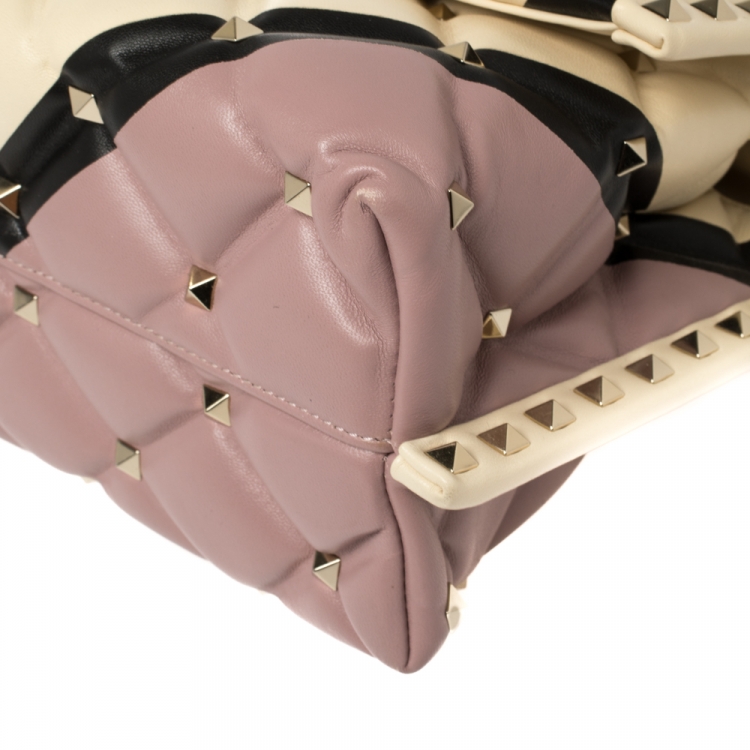 مملوكة مسبقًا Valentino Multicolor Quilted Leather Medium Candystud Top Handle Bag
