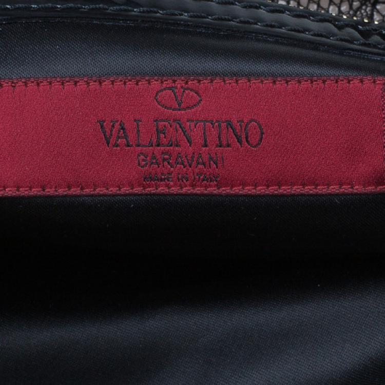 Pre Owned Valentino Black Day Lace Large Nuage Bow Hobo