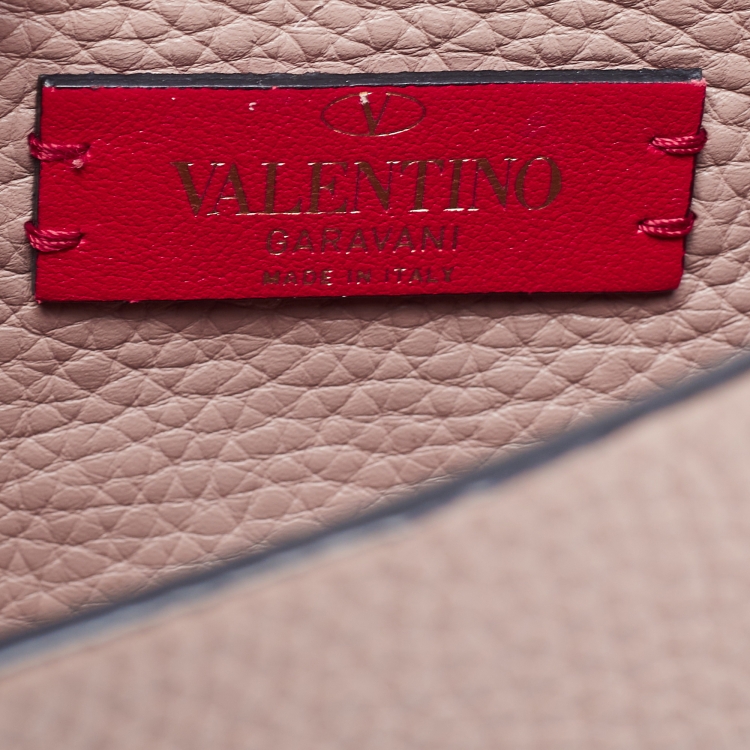 Pre Owned Valentino Beige Leather Small Rockstud Crossbody Bag