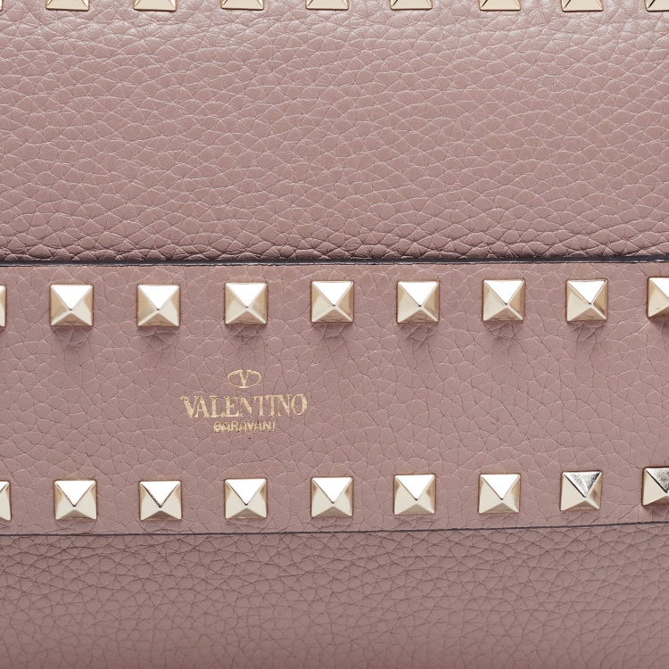 Pre Owned Valentino Beige Leather Small Rockstud Crossbody Bag