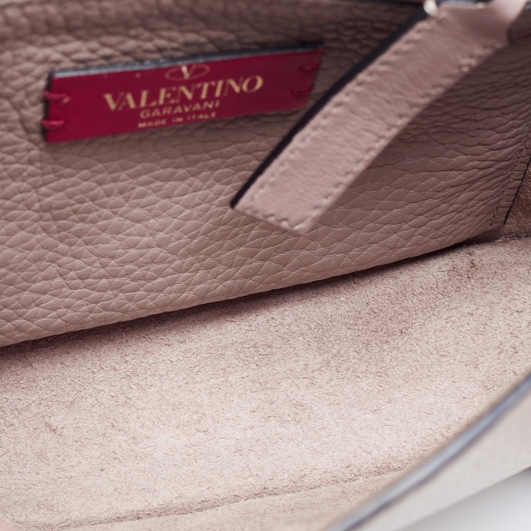 Pre Owned Valentino Beige Leather Small Rockstud Crossbody Bag