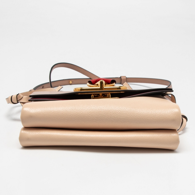 Pre Owned Valentino Multicolor Leather VRing Crossbody Bag