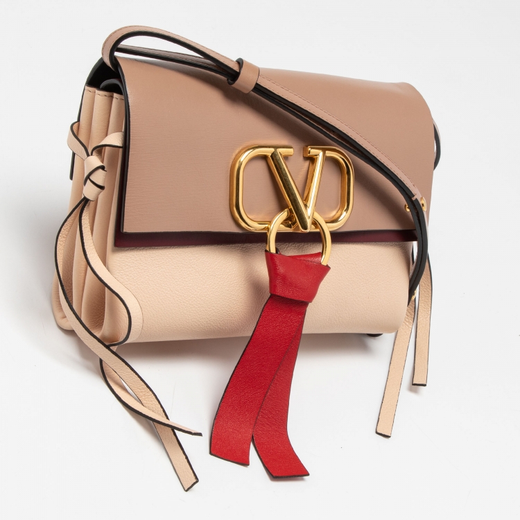 Pre Owned Valentino Multicolor Leather VRing Crossbody Bag