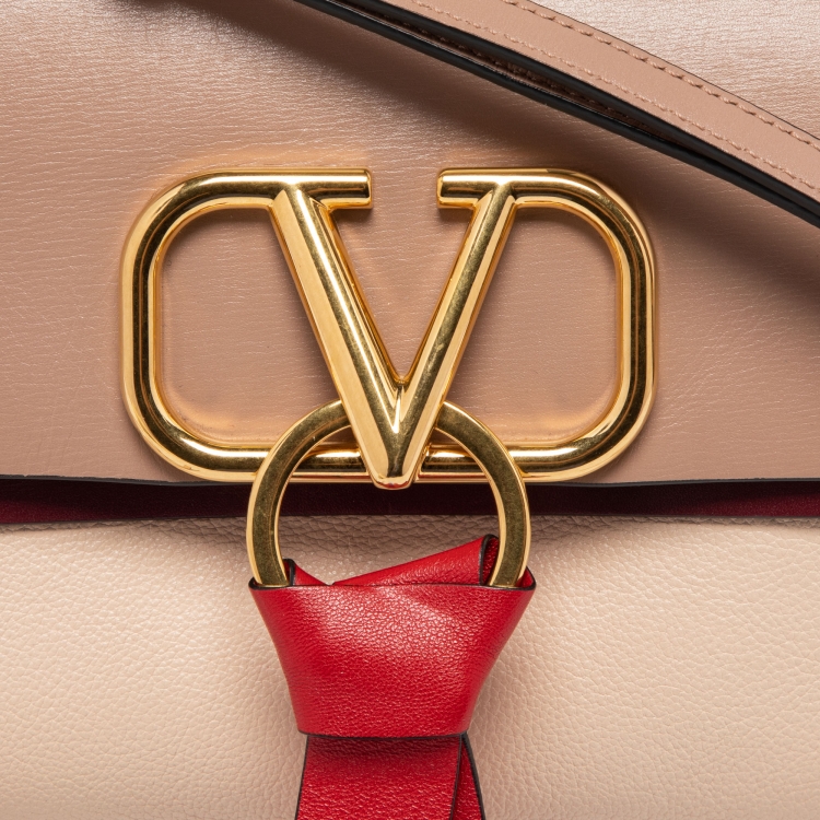 Pre Owned Valentino Multicolor Leather VRing Crossbody Bag