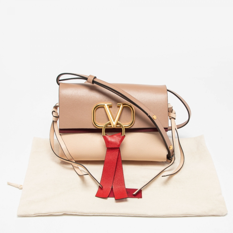 Pre Owned Valentino Multicolor Leather VRing Crossbody Bag