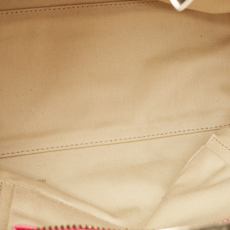 Pre Owned Valentino Hot Pink Leather Small Rockstud Trapeze Tote