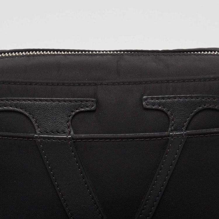 Pre Owned Valentino Black Nylon and Leather VLogo Belt Bag
