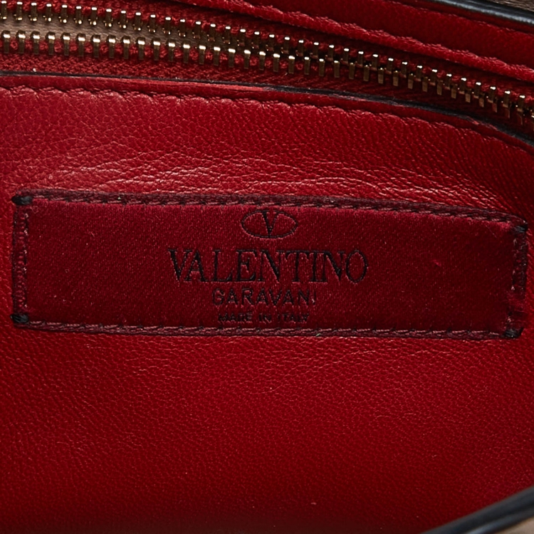 Pre Owned Valentino Pink Quilted Leather Medium Rockstud Spike Chain Top Handle Bag