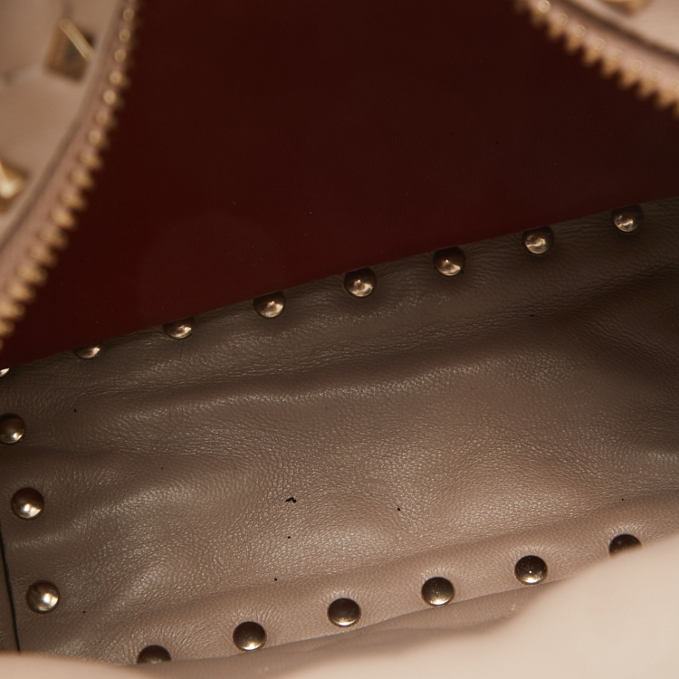 Pre Owned Valentino Old Rose Quilted Leather Rockstud Spike Backpack