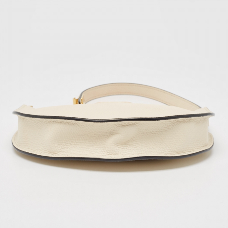 Pre Owned Valentino Off White Leather Mini VLogo Hobo