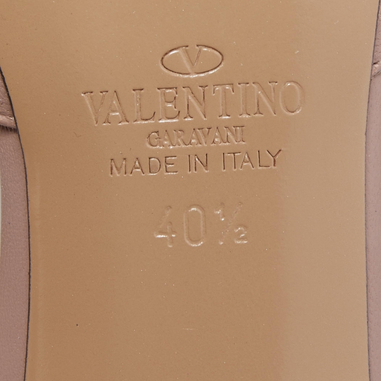 Pre Owned Valentino Black Patent Leather Rockstud Ankle Strap Pumps Size 40.5