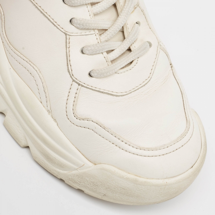 Pre Owned Valentino White Leather Gumboy Sneakers Size 38