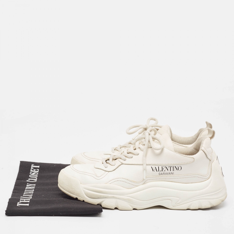 Pre Owned Valentino White Leather Gumboy Sneakers Size 38