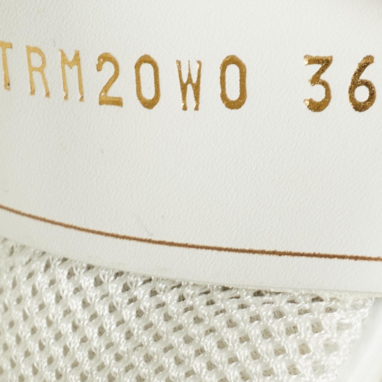 Pre Owned Valentino White Leather Vlogo Backnet Sneakers Size 36