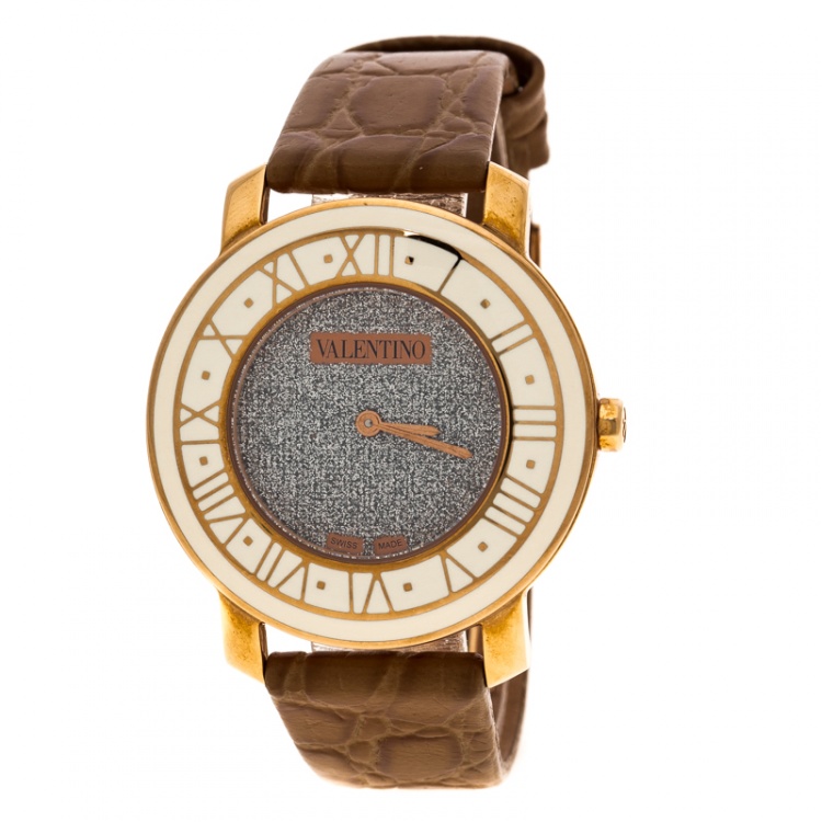 Erobre Milestone Fortov Valentino Metallic Grey Rose Gold Plated Histoire Women's Wristwatch 37 mm  Valentino | TLC