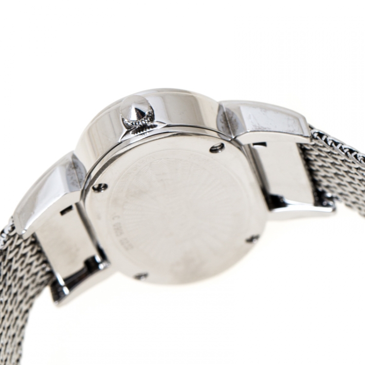 Pre Owned Valentino Mother of Pearl Stainless Steel V50SBQ9991S099 Oval Women's Wristwatch 40 mm