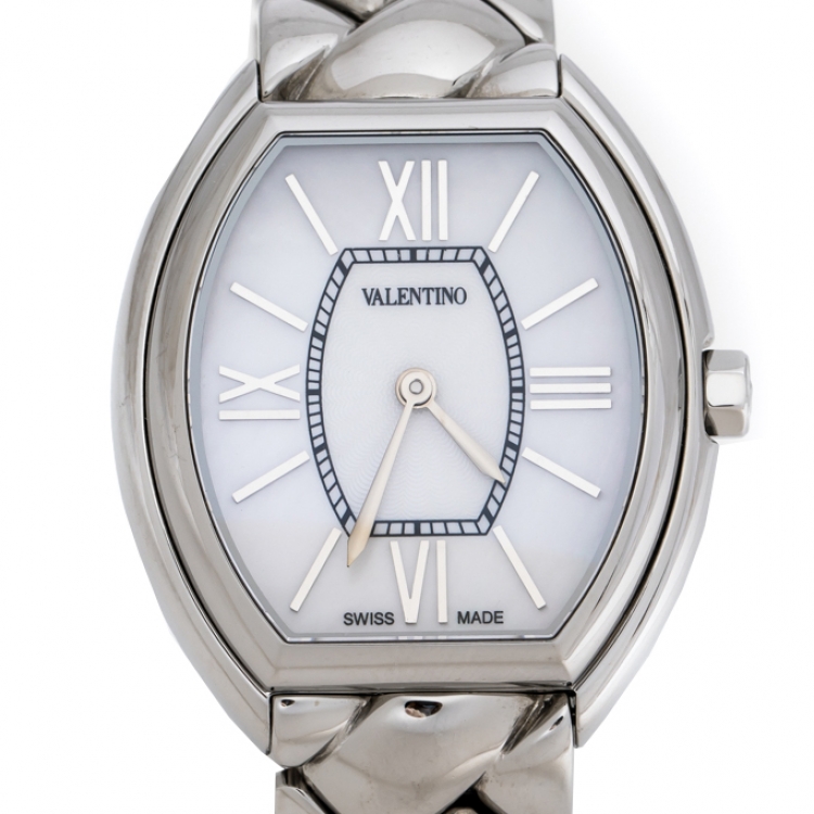 Pre Owned Valentino Mother of Pearl Stainless Steel Liaison V48 Women's Wristwatch 32 mm