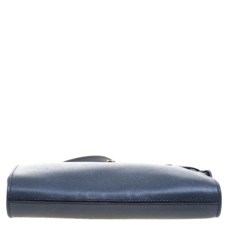 Pre Owned حقيبة كروس فاليكسترا B كيوب جلد زرقاء كحلية