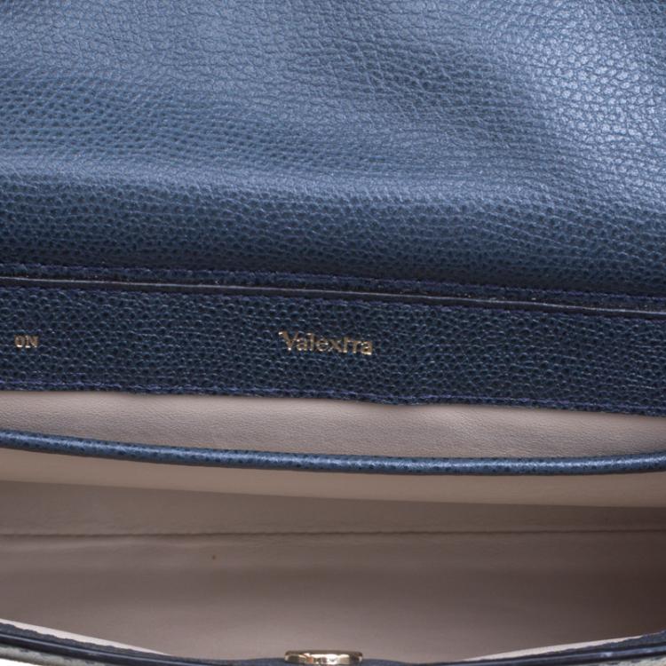 Pre Owned حقيبة كروس فاليكسترا B كيوب جلد زرقاء كحلية