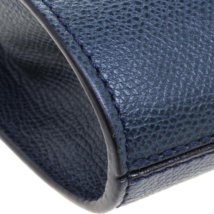 Pre Owned حقيبة كروس فاليكسترا B كيوب جلد زرقاء كحلية