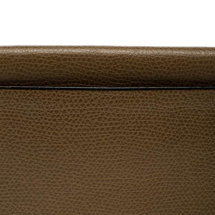 مملوكة مسبقًا Valextra Brown Textured Leather Vertical Wallet