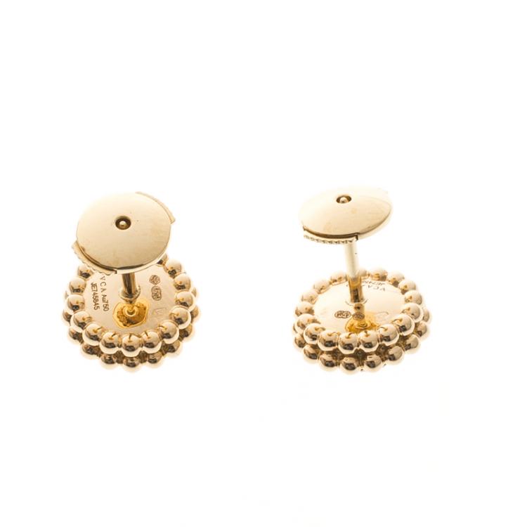 Pre Owned Van Cleef & Arpels Perlee Diamants Diamond 18k Rose Gold Earstuds