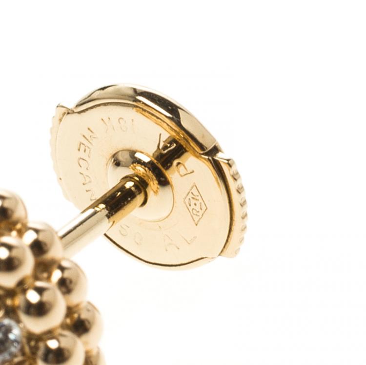 Pre Owned Van Cleef & Arpels Perlee Diamants Diamond 18k Rose Gold Earstuds