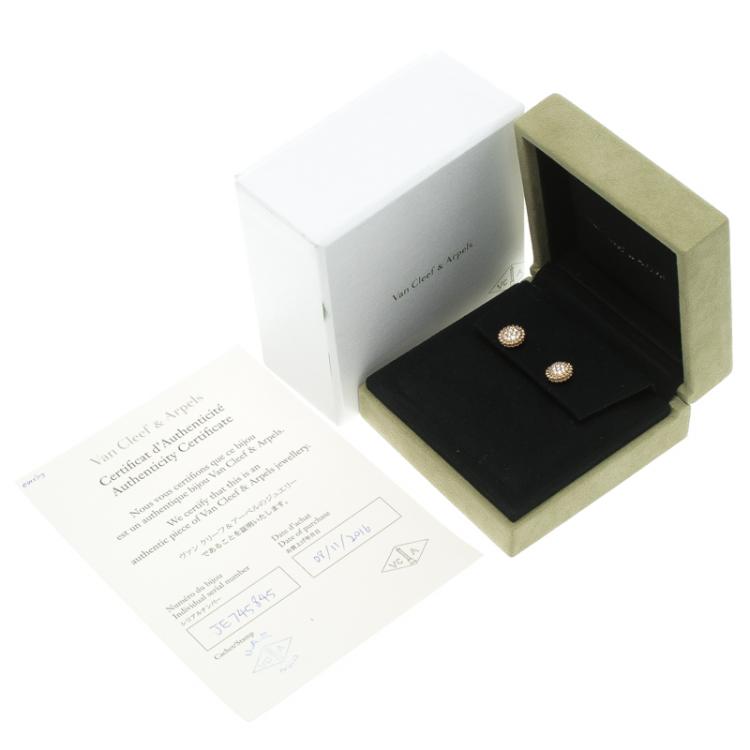 Pre Owned Van Cleef & Arpels Perlee Diamants Diamond 18k Rose Gold Earstuds