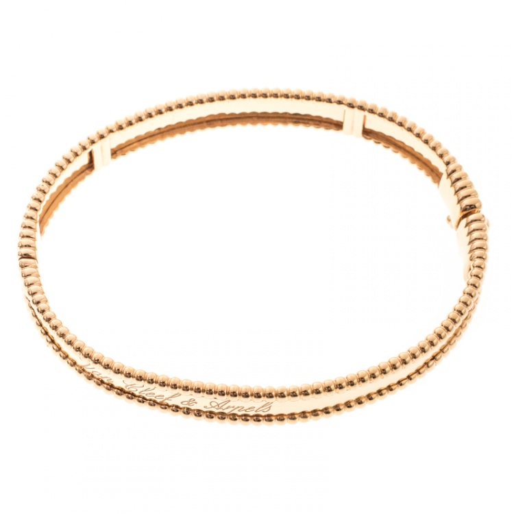 Pre Owned Van Cleef & Arpels Perlée Signature 18K Rose Gold Bracelet M
