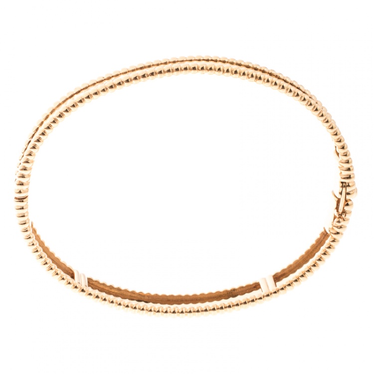 Pre Owned Van Cleef & Arpels Perlée Signature 18K Rose Gold Bracelet M