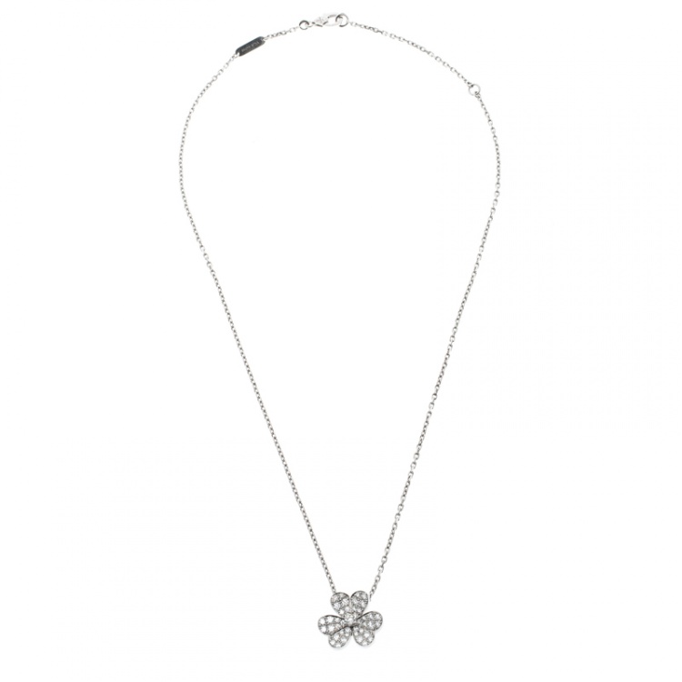 Pre Owned Van Cleef & Arpels Frivole Diamond White Pendant Necklace