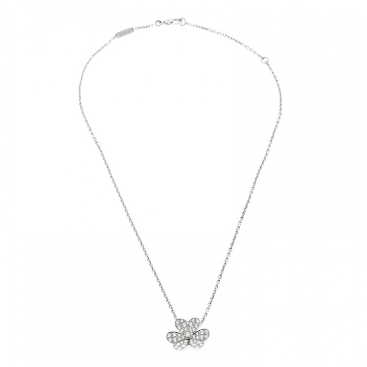 Pre Owned Van Cleef & Arpels Frivole Diamond White Pendant Necklace