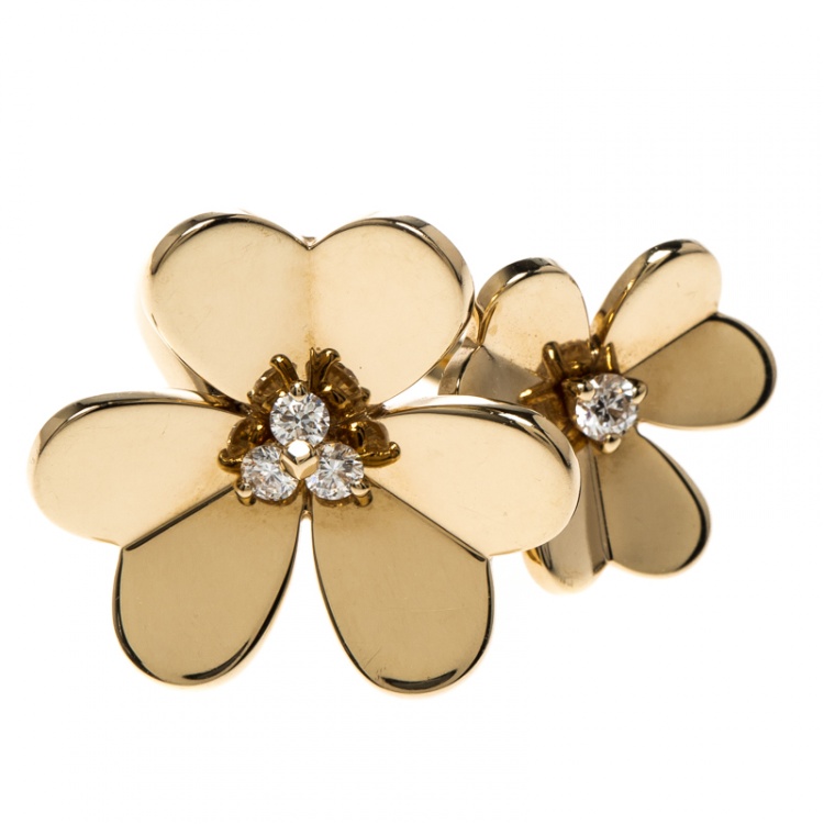 Pre Owned Van Cleef & Arpels Frivole Between the Fingers Diamond Yellow Gold Ring