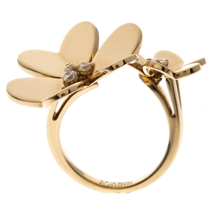 Pre Owned Van Cleef & Arpels Frivole Between the Fingers Diamond Yellow Gold Ring