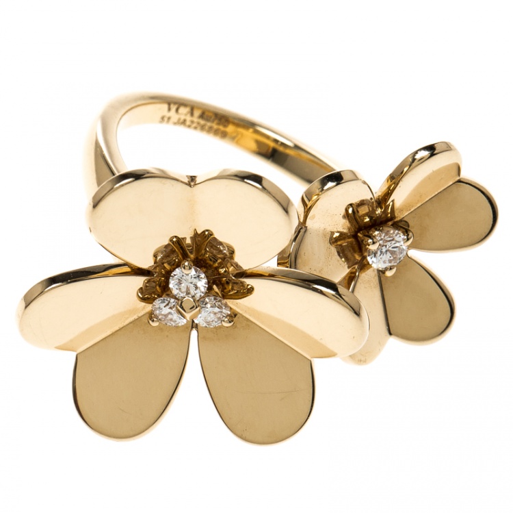 Pre Owned Van Cleef & Arpels Frivole Between the Fingers Diamond Yellow Gold Ring