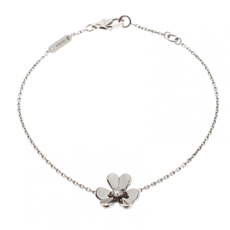 Pre Owned Van Cleef & Arpels Frivole Diamond 18k White Gold Bracelet