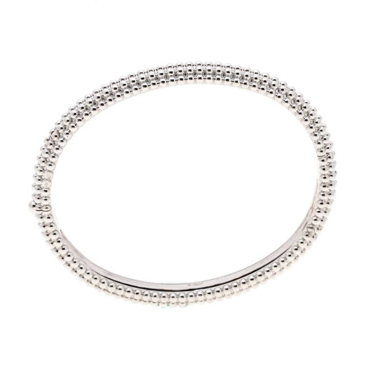 Pre Owned Van Cleef & Arpels Perlee Pearls of Gold 5 Rows White Gold Bracelet M