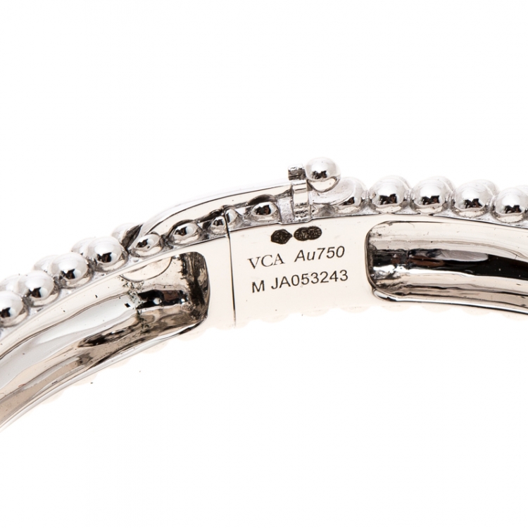 Pre Owned Van Cleef & Arpels Perlee Pearls of Gold 5 Rows White Gold Bracelet M