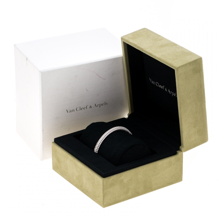 Pre Owned Van Cleef & Arpels Perlee Pearls of Gold 5 Rows White Gold Bracelet M