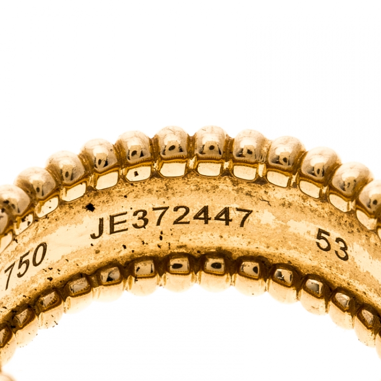 Pre Owned Van Cleef & Arpels Perlee Signature Rose Gold Ring Size 53