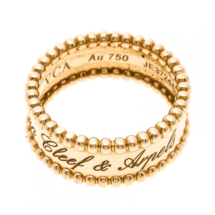 Pre Owned Van Cleef & Arpels Perlee Signature Rose Gold Ring Size 53