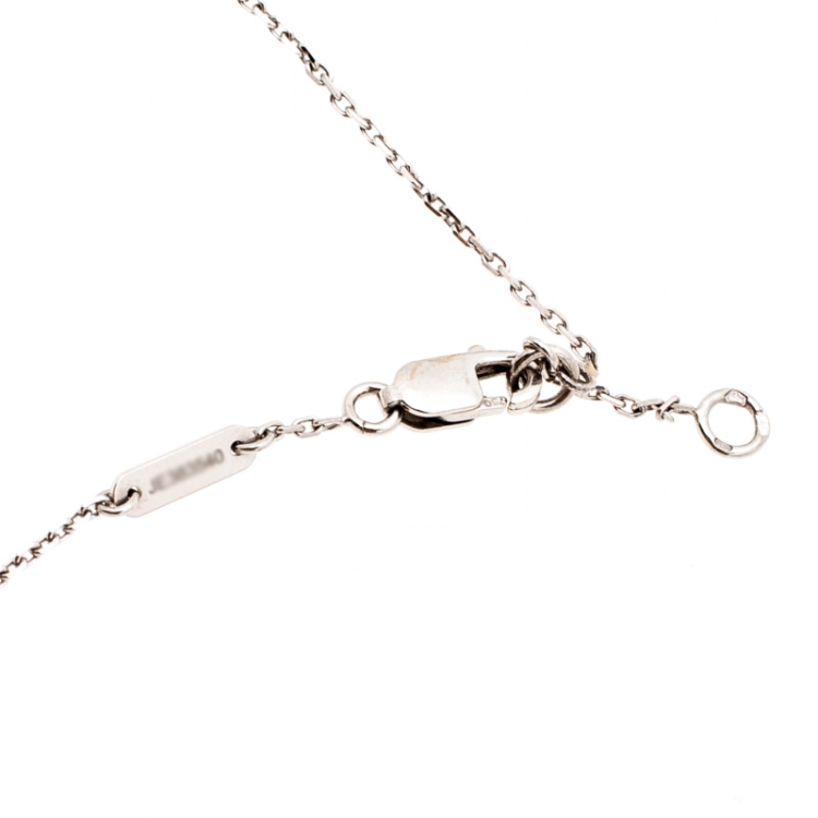 Pre Owned Van Cleef and Arpels Sweet Alhambra Butterfly Turquoise 18k White Gold Bracelet 