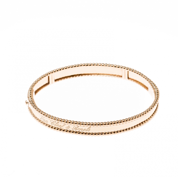 Pre Owned Van Cleef & Arpels Perlée Signature 18K Rose Gold Bracelet M